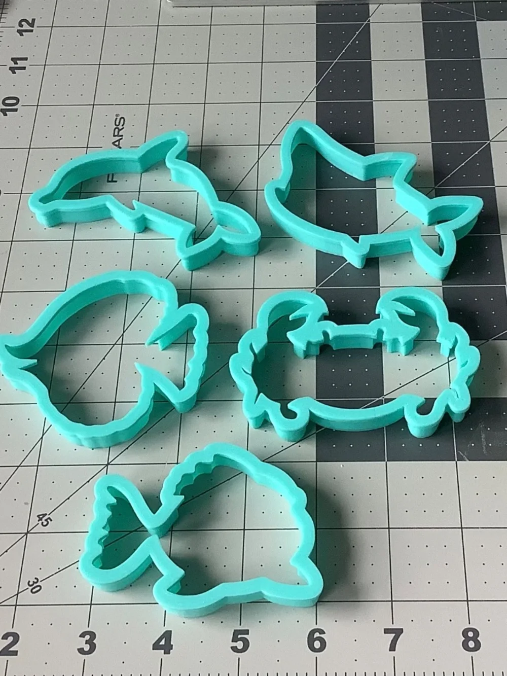 Set of 5 Ocean Animal Cookie Cutters – 3D Printed Baking Molds